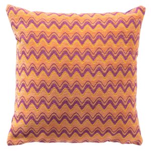 ALDO – sierkussen 45×45 cm – zigzagpatroon – Melon – oranje, paars
