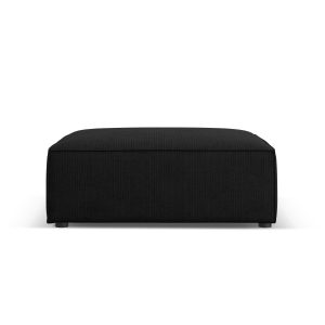 Cosmopolitan Design Poef Arendal chenille met ribbeleffect, zwart – 80 Cosmopolitan Design Poef Arendal chenille met ribbeleffect, zwart – 80