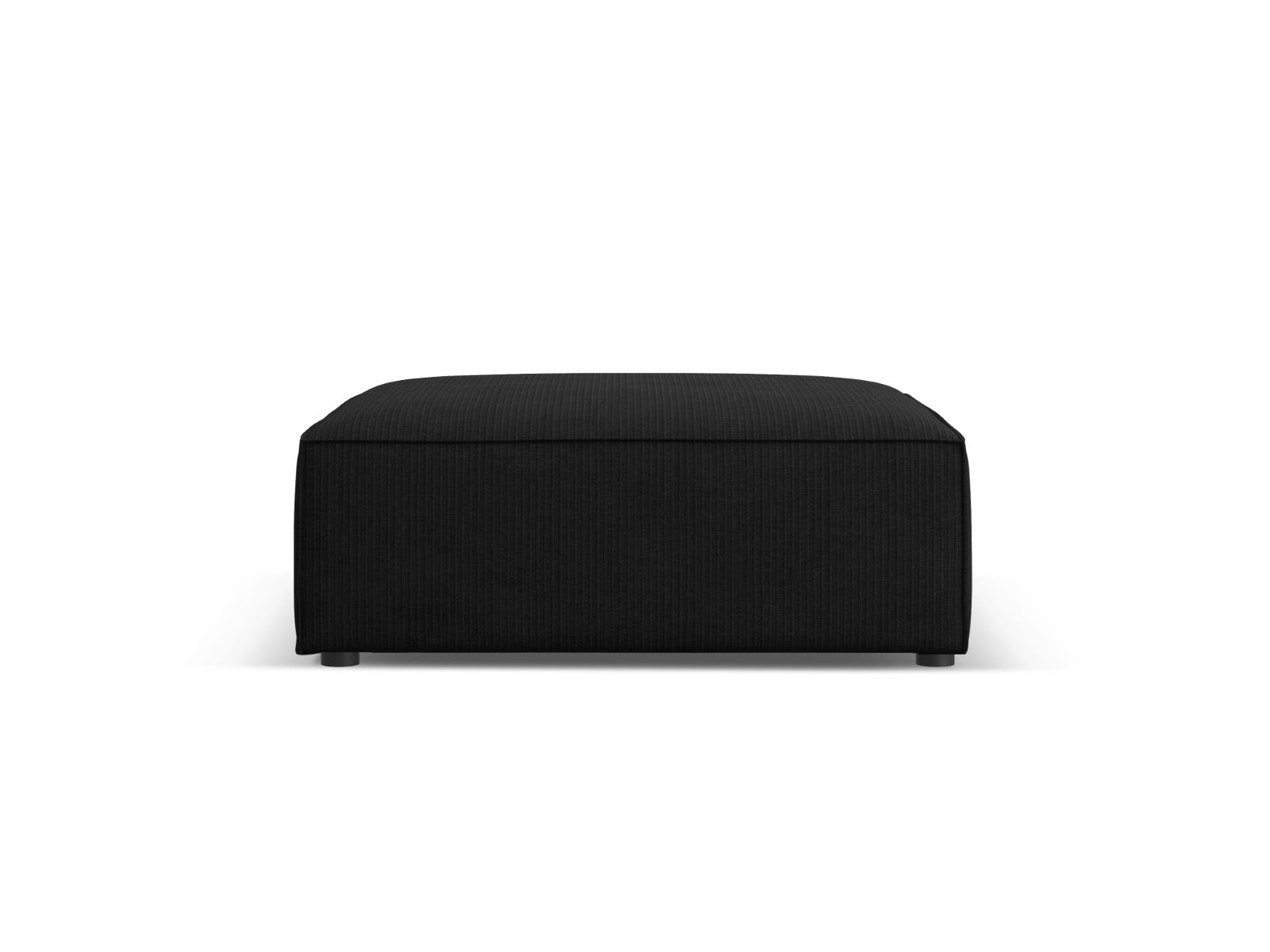 Cosmopolitan Design Poef Arendal chenille met ribbeleffect, zwart - 80