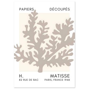 Artfulprints Poster Matisse – Aqua bloom grey – A4 21×29.7 cm – Grijs Artfulprints Poster Matisse – Aqua bloom grey – A4 21×29.7 cm – Grijs
