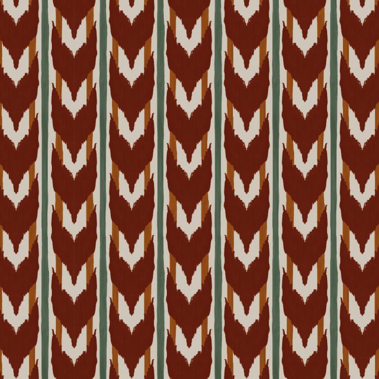 Catchii Behang Maison Artisan Ikat roest bruin