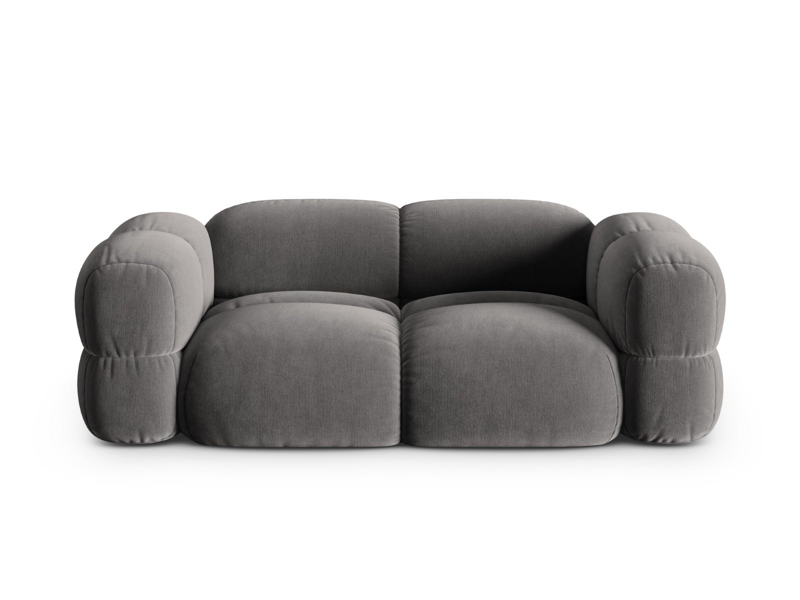 Cosmopolitan Design Bank Loretto 3-zits, flueel grijs - 100x210x68cm