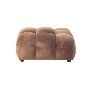 Dutchbone Hackman Hocker Velours Cognac Bruin Dutchbone Hackman Hocker Velours Cognac Bruin