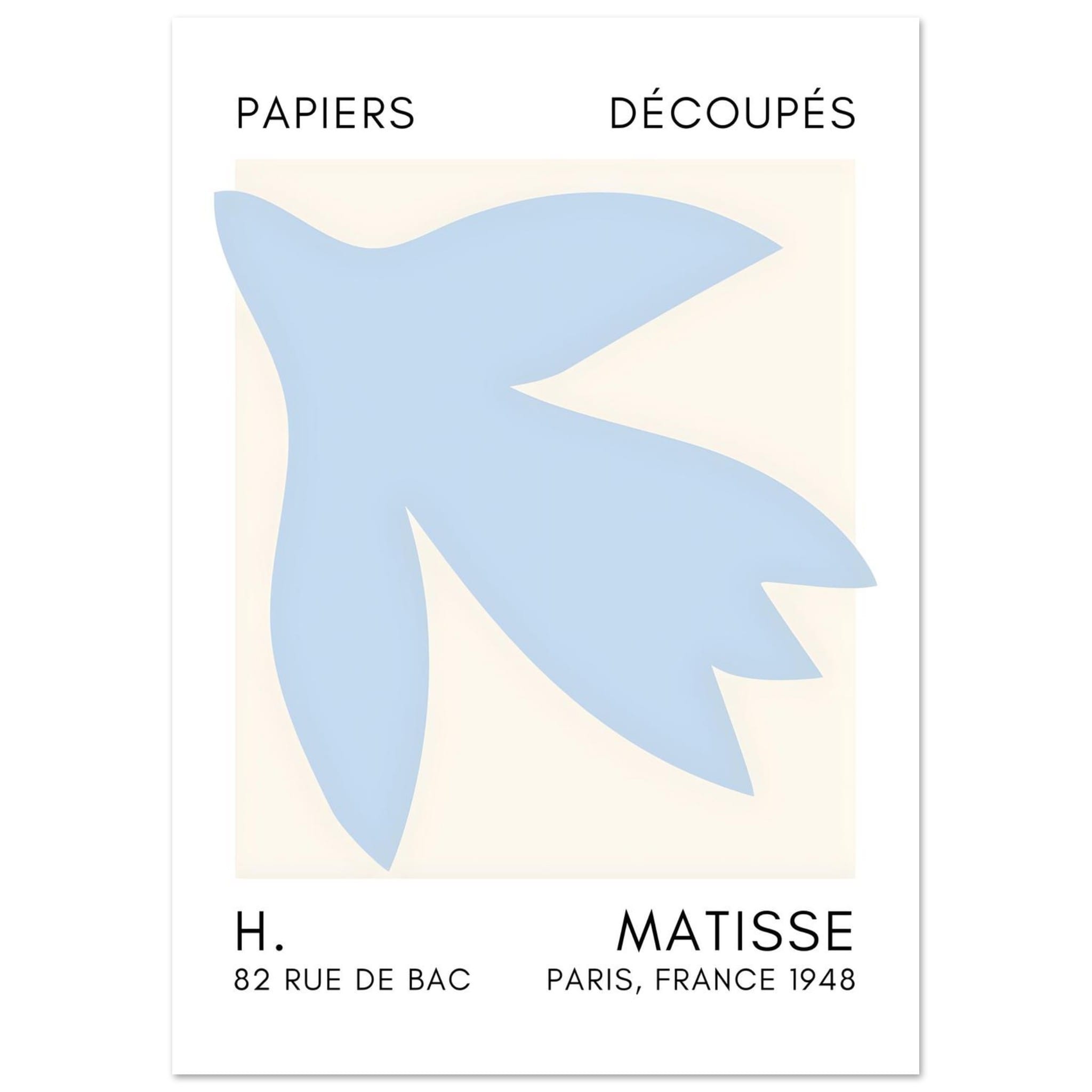 Artfulprints Poster Matisse – Shapes in the air light blue - A4 21x29.