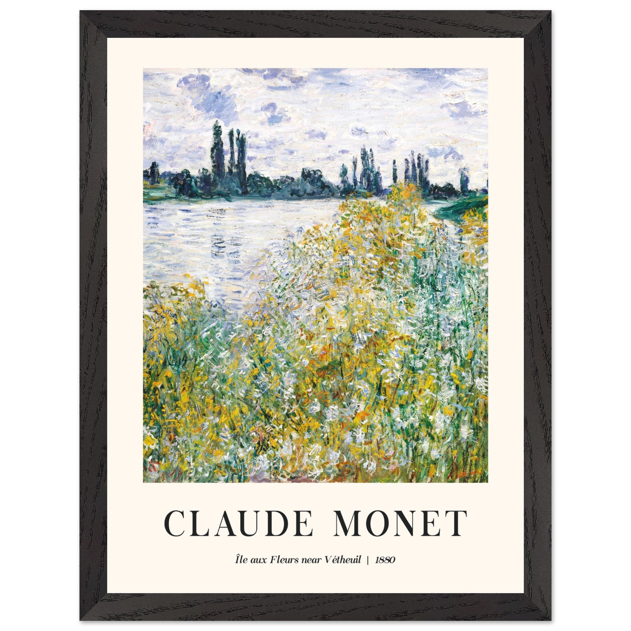 Artfulprints Poster met Lijst Claude Monet - Île aux fleurs near Véthe