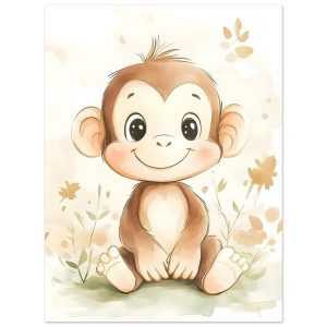 Artfulprints Poster Baby aap – 30×40 cm – Bruin Artfulprints Poster Baby aap – 30×40 cm – Bruin
