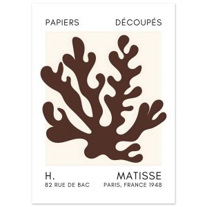 Artfulprints Poster Matisse – Saltflower shapes brown – 50×70 cm – Bru Artfulprints Poster Matisse – Saltflower shapes brown – 50×70 cm – Bru