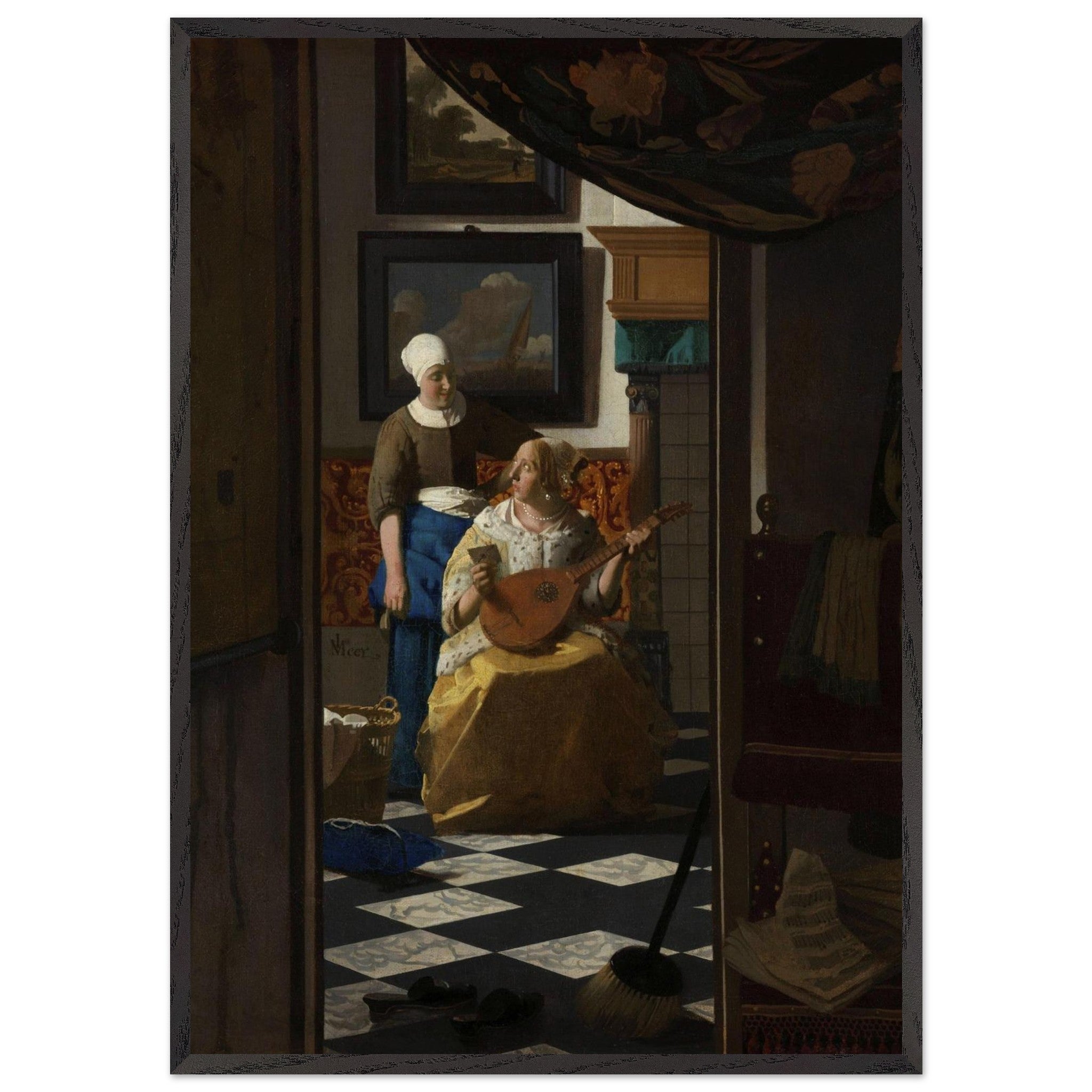 Artfulprints Poster met Lijst Johannes Vermeer - De liefdesbrief - 70x