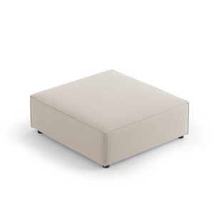 Cosmopolitan Design Poef Arendal flueel, ecru – 80x102x40cm