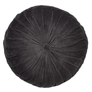 KAJA – sierkussen Ø40 cm – rond – velvet – Charcoal Gray – antraciet KAJA – sierkussen Ø40 cm – rond – velvet – Charcoal Gray – antraciet