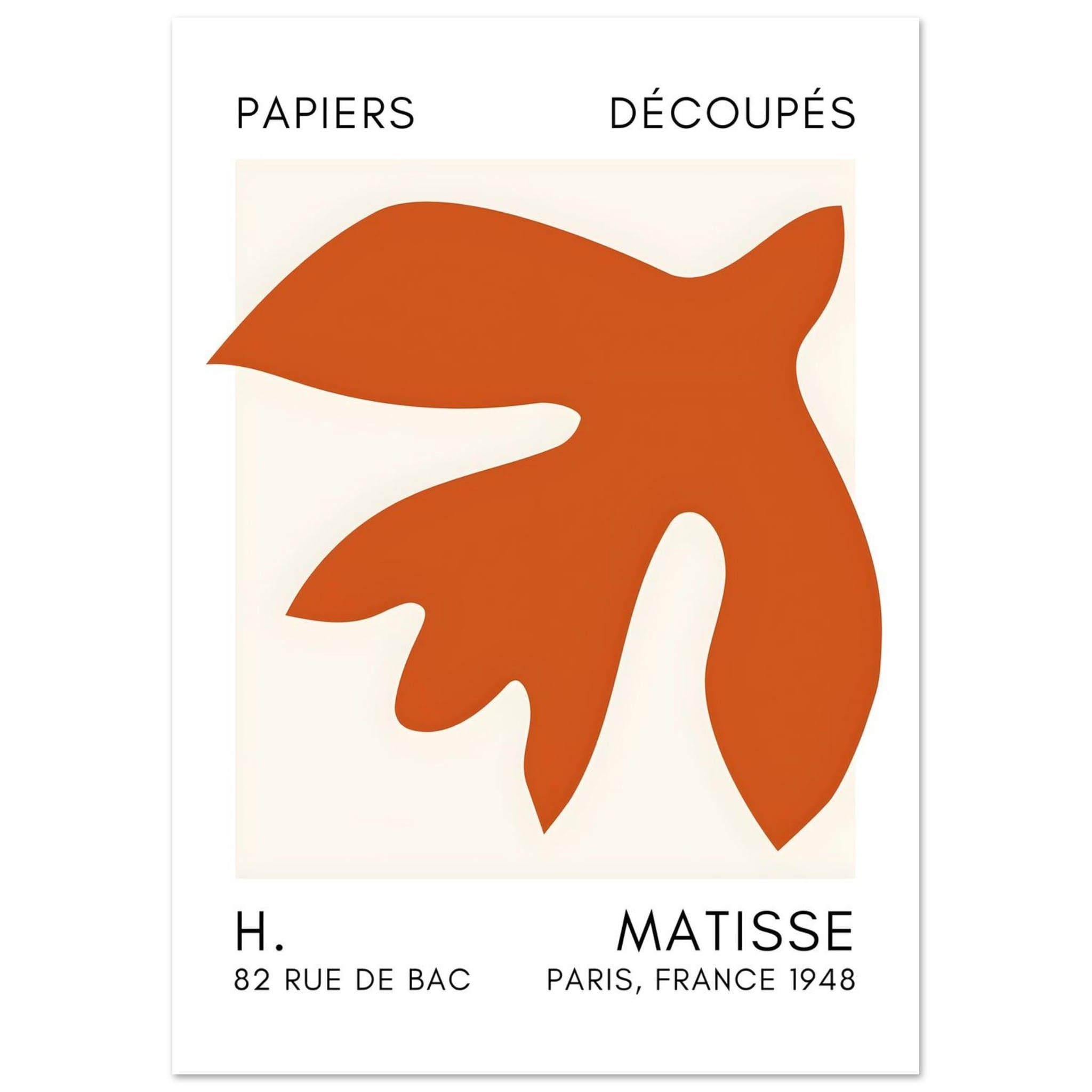 Artfulprints Poster Matisse – Floating forms orange - A4 21x29.7 cm -