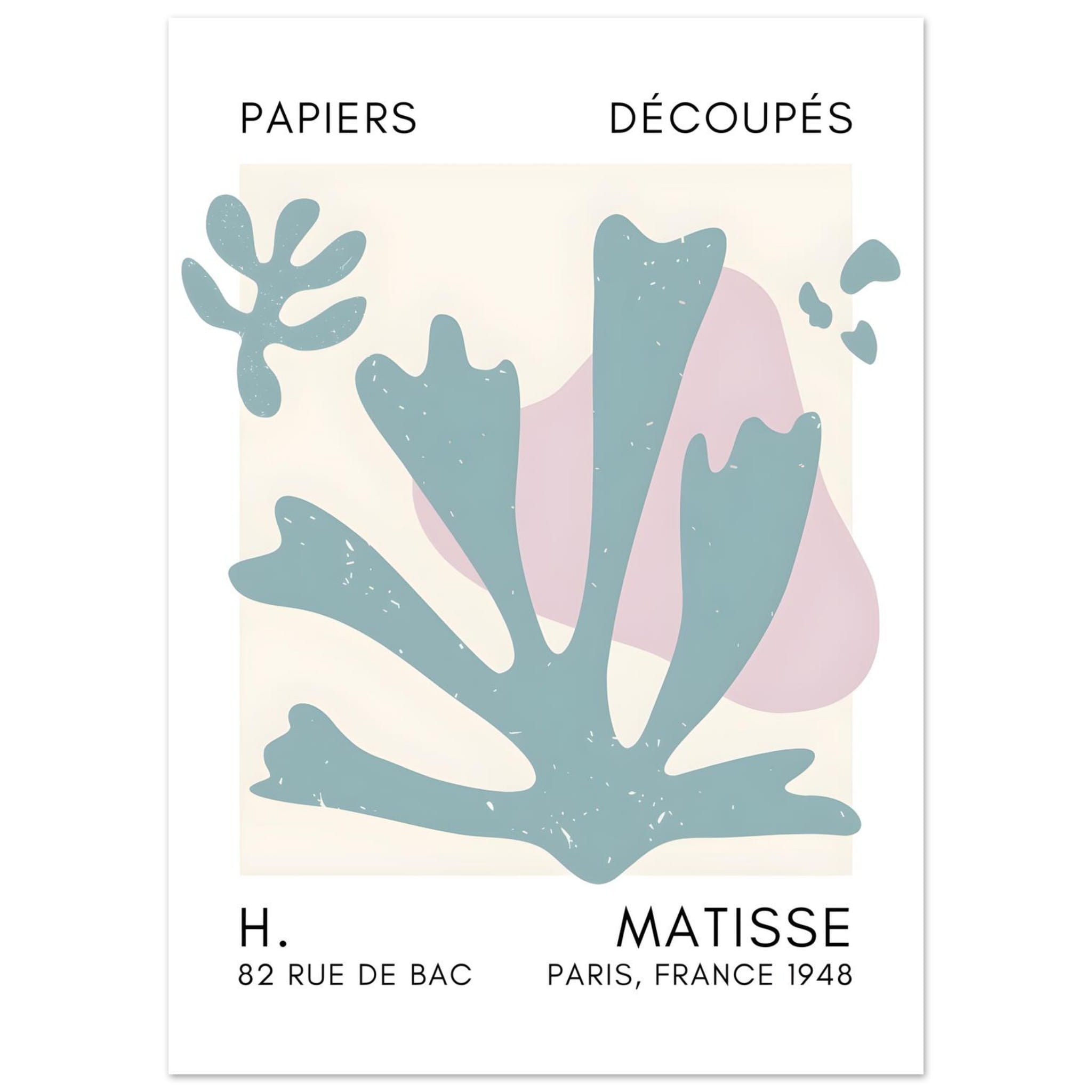 Artfulprints Poster Matisse – Abstract bloom turquoise - 50x70 cm - Tu