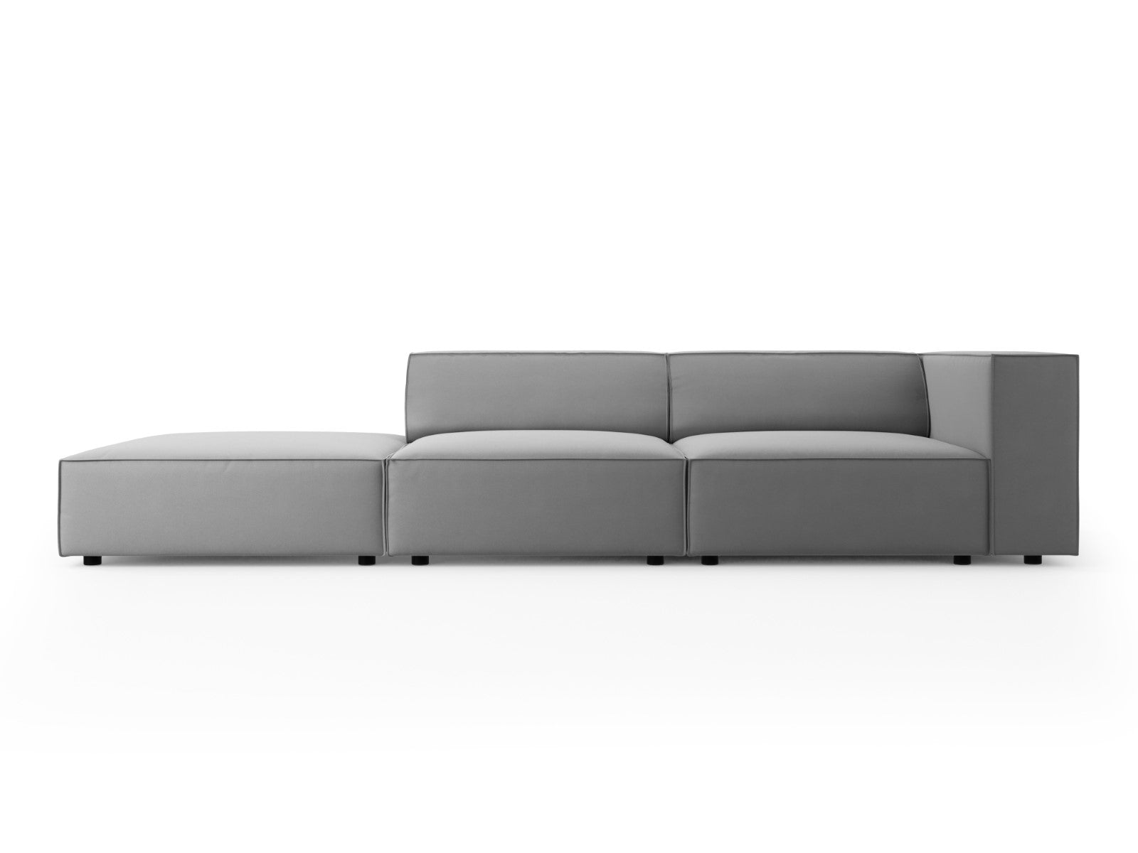 Cosmopolitan Design linker bank Arendal 4-zits, flueel, lichtgrijs - 1