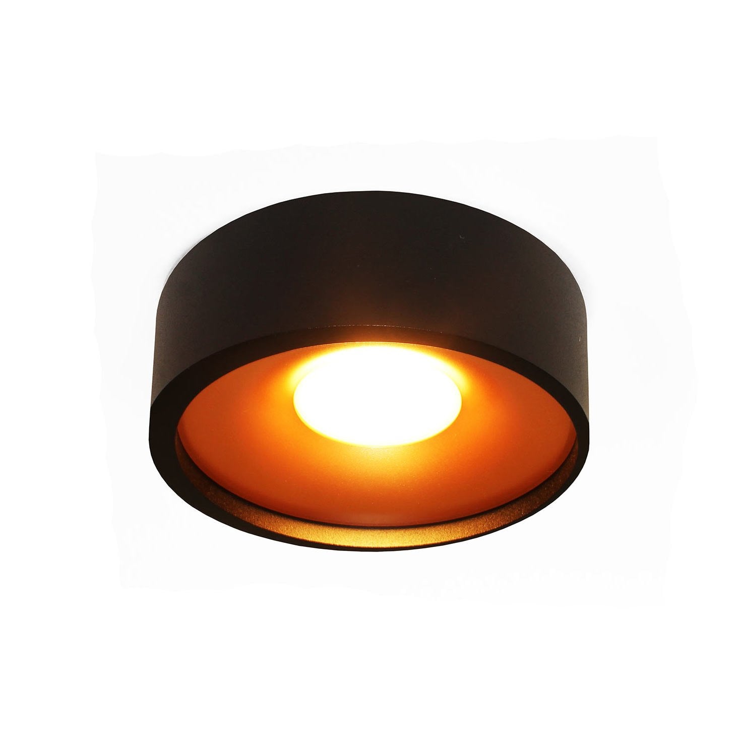 Artdelight plafondlamp Orlando - 1 lichts - 14 x 5 cm - zwart - goud