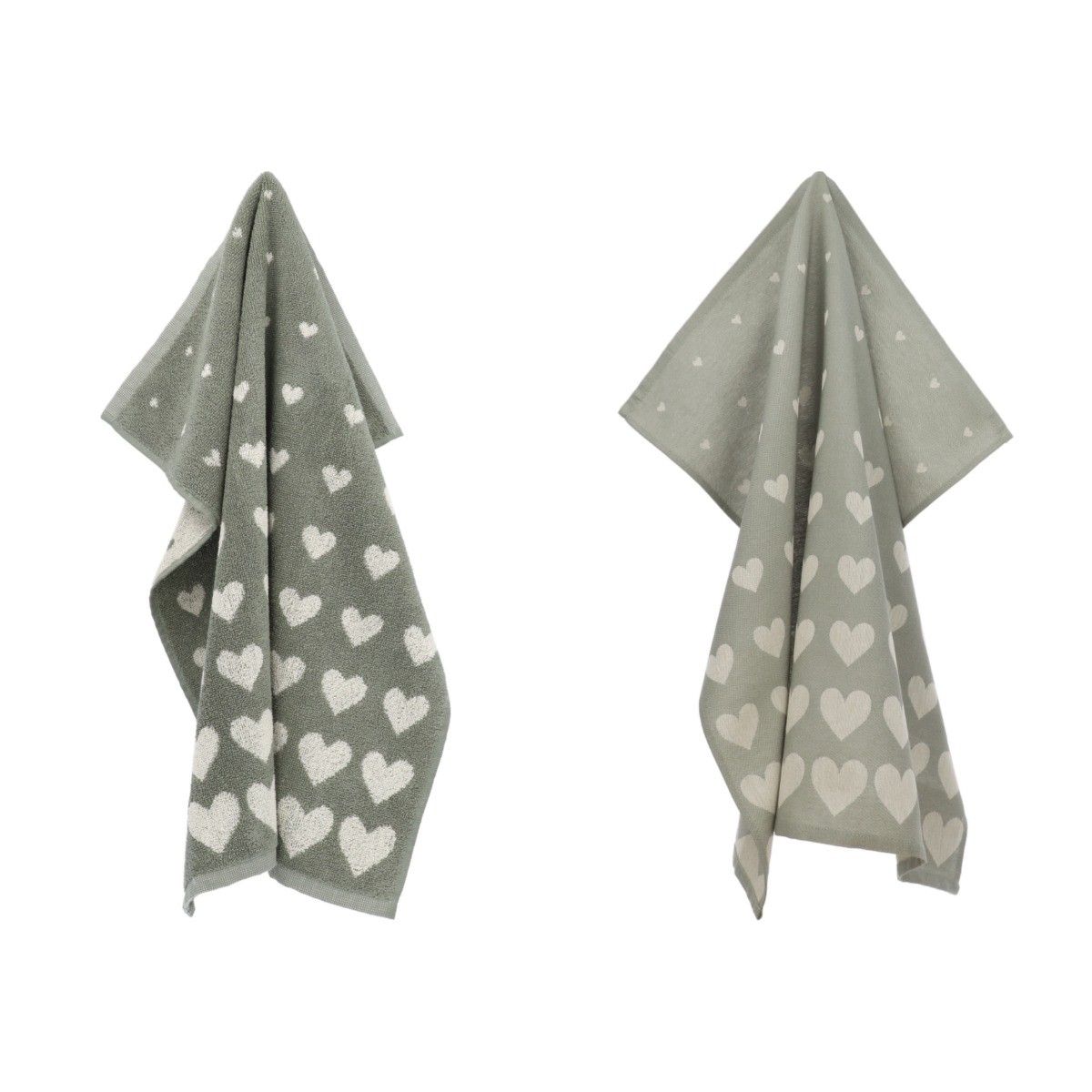 Luxe Keukendoek en Theedoek Hart Donkergroen - Bunzlau Castle - 100% b