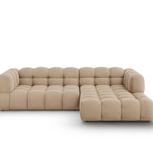 Cosmopolitan Design Modulaire hoekbank rechts Sky 4-zits, flueel, zand Cosmopolitan Design Modulaire hoekbank rechts Sky 4-zits, flueel, zand