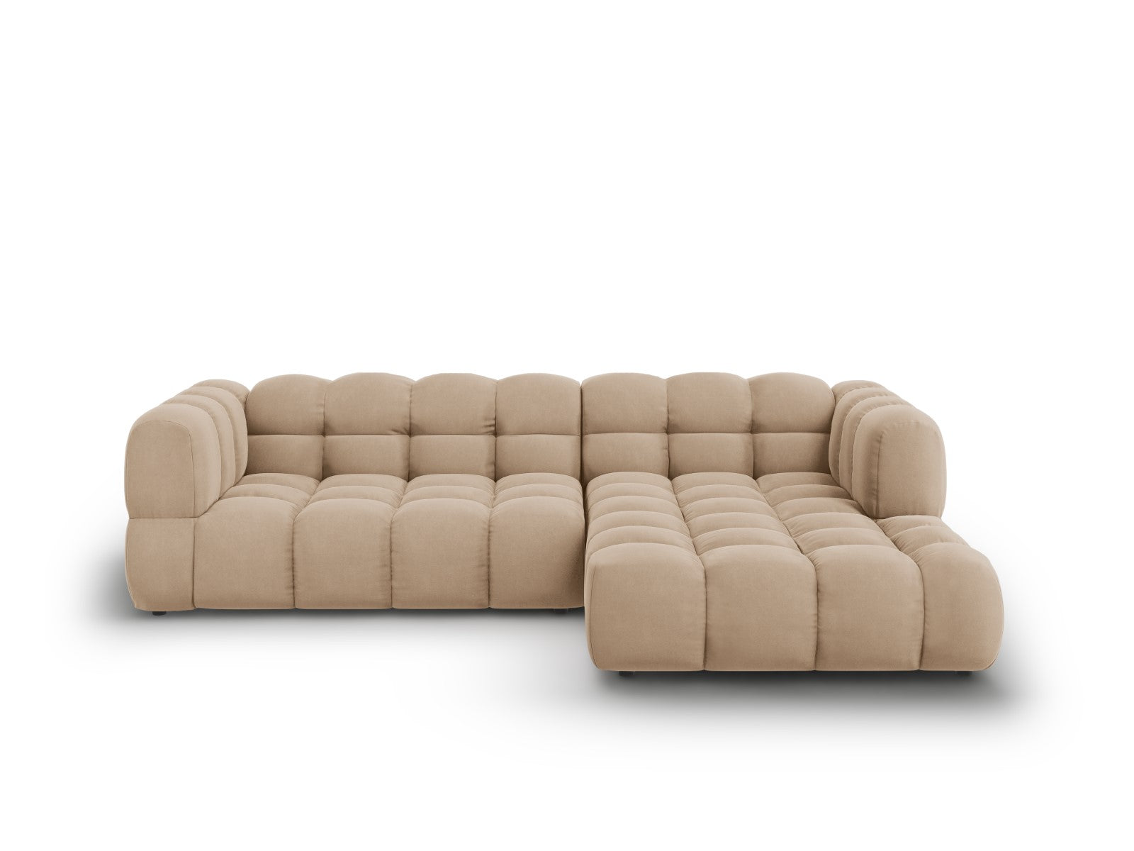 Cosmopolitan Design Modulaire hoekbank rechts Sky 4-zits, flueel, zand