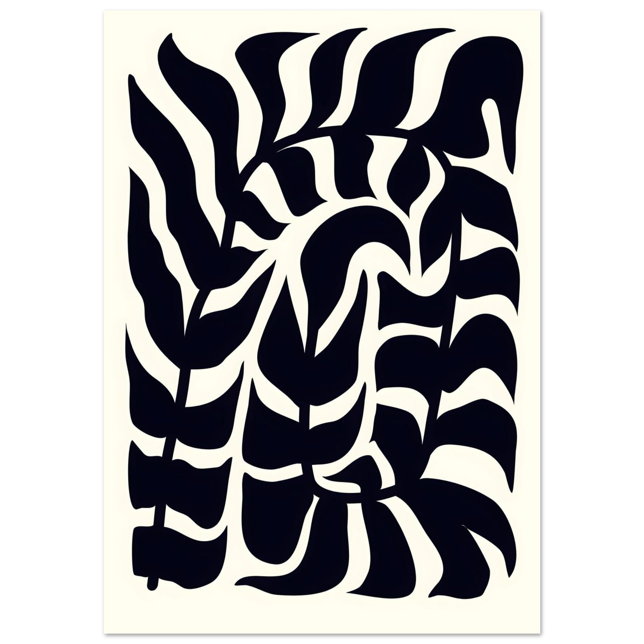 Artfulprints Poster Matisse – Seafoam abstraction - 70x100 cm - Zwart