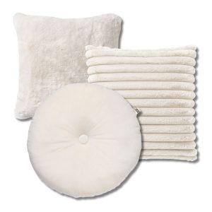 KUSSENSET – 3-delig – White Shapes – 50×50 cm, 45×45 cm, Ø38 cm – incl KUSSENSET – 3-delig – White Shapes – 50×50 cm, 45×45 cm, Ø38 cm – incl