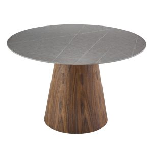 DÉJA Living Eettafel Kiruna – Rond Walnoot/Keramiek – 120x120x75cm DÉJA Living Eettafel Kiruna – Rond Walnoot/Keramiek – 120x120x75cm