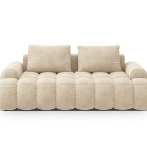 Cosmopolitan Design Bank Linz 3-zits, flueel lichtbeige – 100x200x84cm Cosmopolitan Design Bank Linz 3-zits, flueel lichtbeige – 100x200x84cm