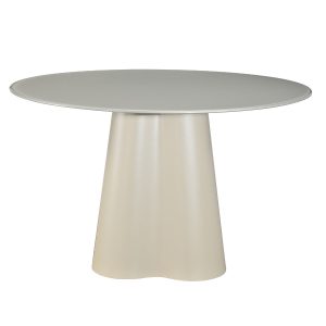 DÉJA Living Eettafel Esra – Rond Beige Glas/MDF – 120x120x76cm DÉJA Living Eettafel Esra – Rond Beige Glas/MDF – 120x120x76cm