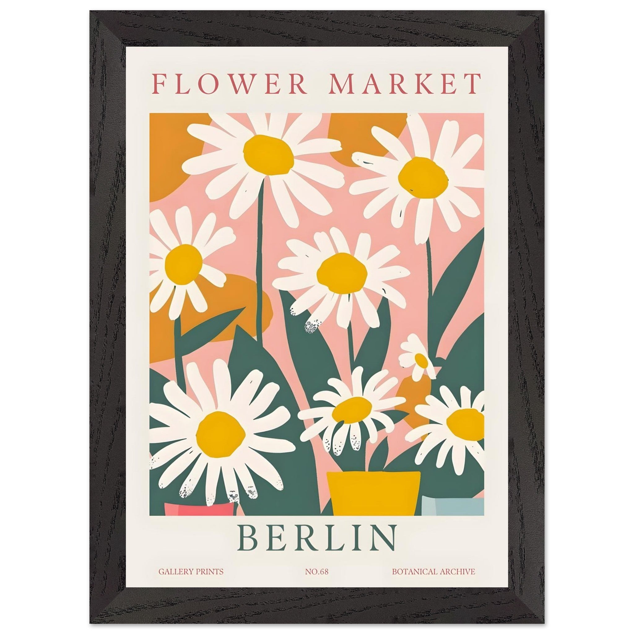 Artfulprints Poster met Lijst Flower market - Berlin II - A4 21x29.7 c