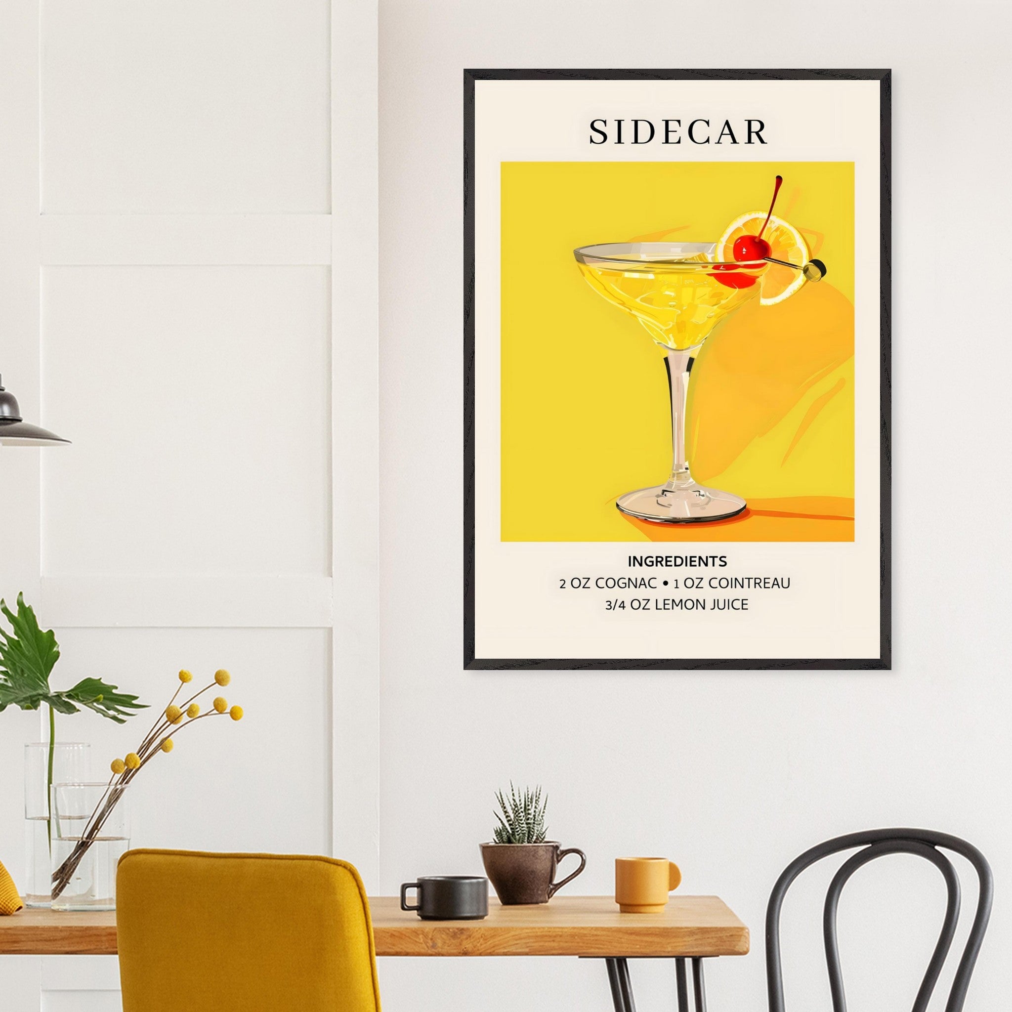 Artfulprints Poster Sidecar cocktail II - Ingrediënten - 70x100 cm - G