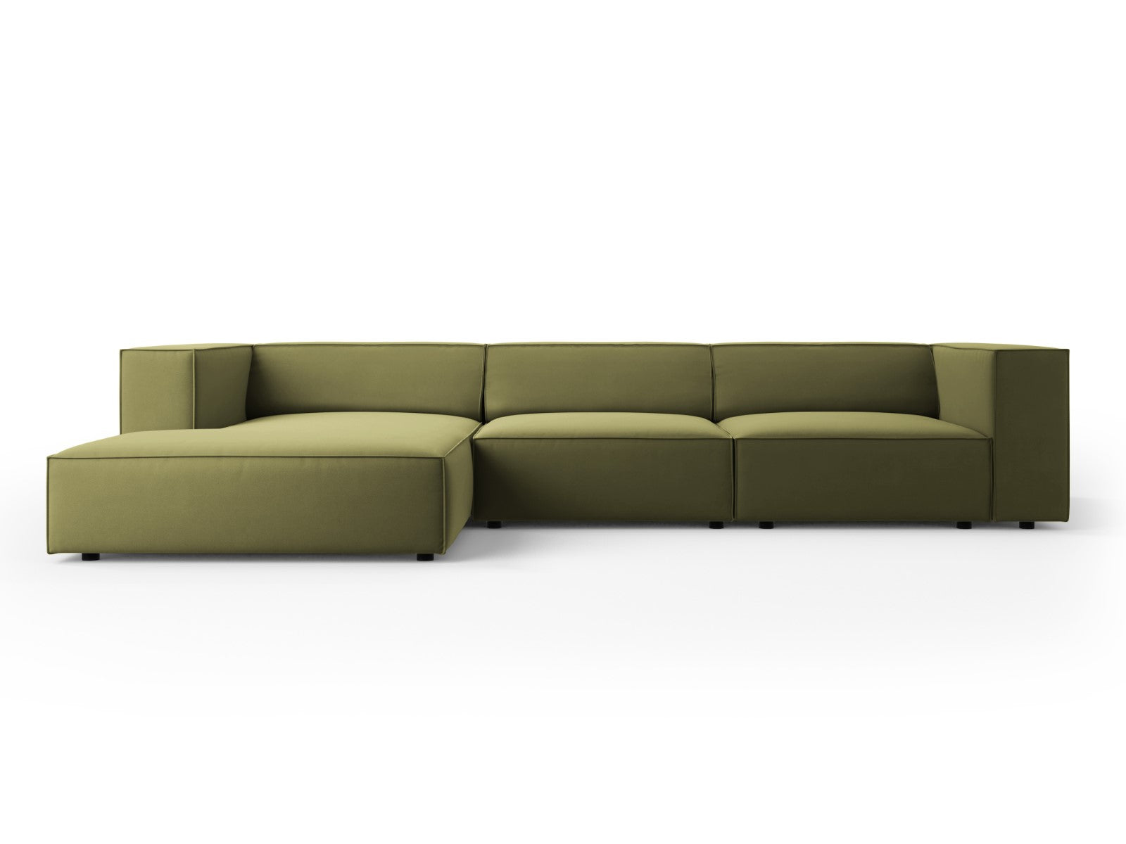 Cosmopolitan Design linker hoekbank Arendal 4-zits, flueel, lichtgroen