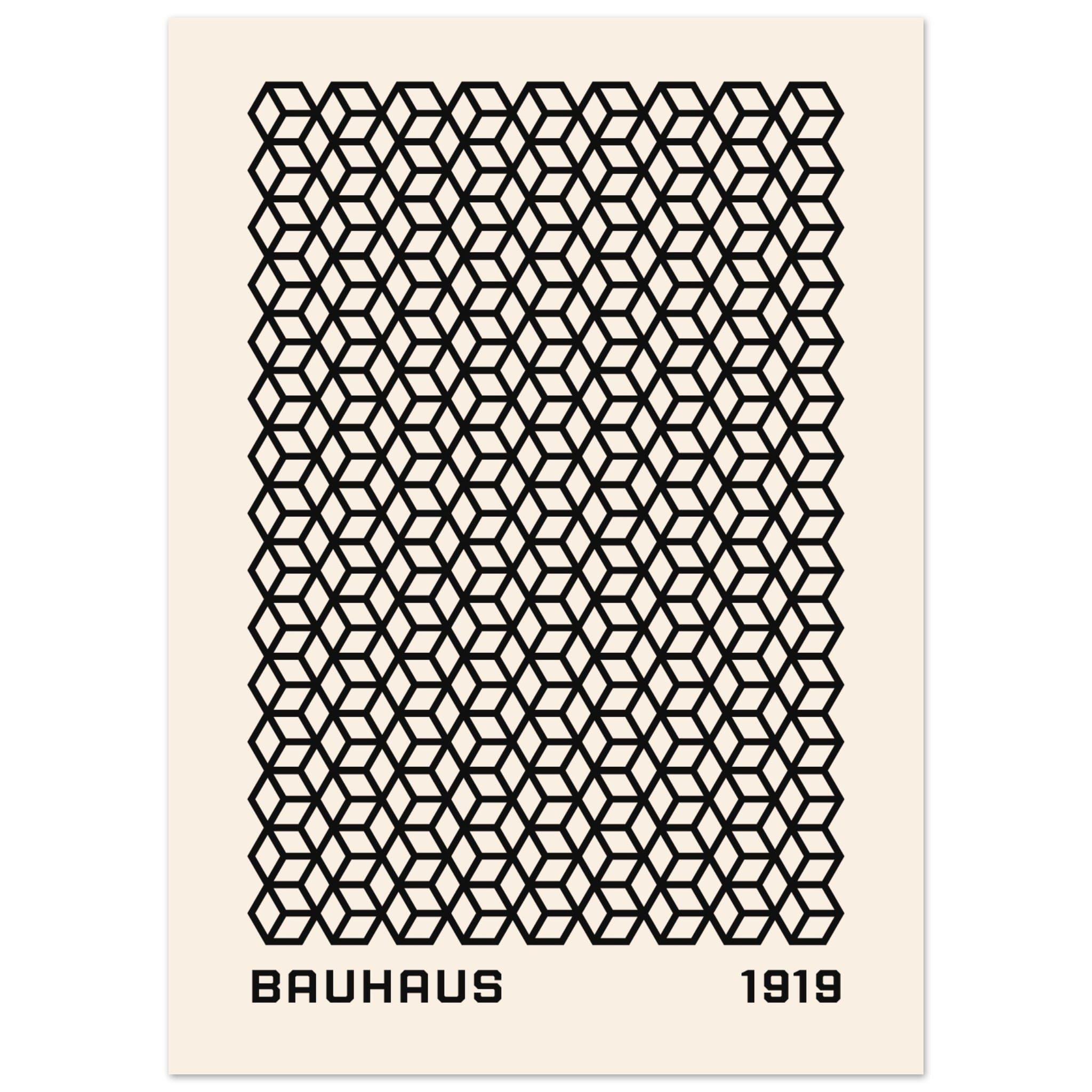 Artfulprints Poster Bauhaus - 1919 beehive - 50x70 cm - Zwart / Wit
