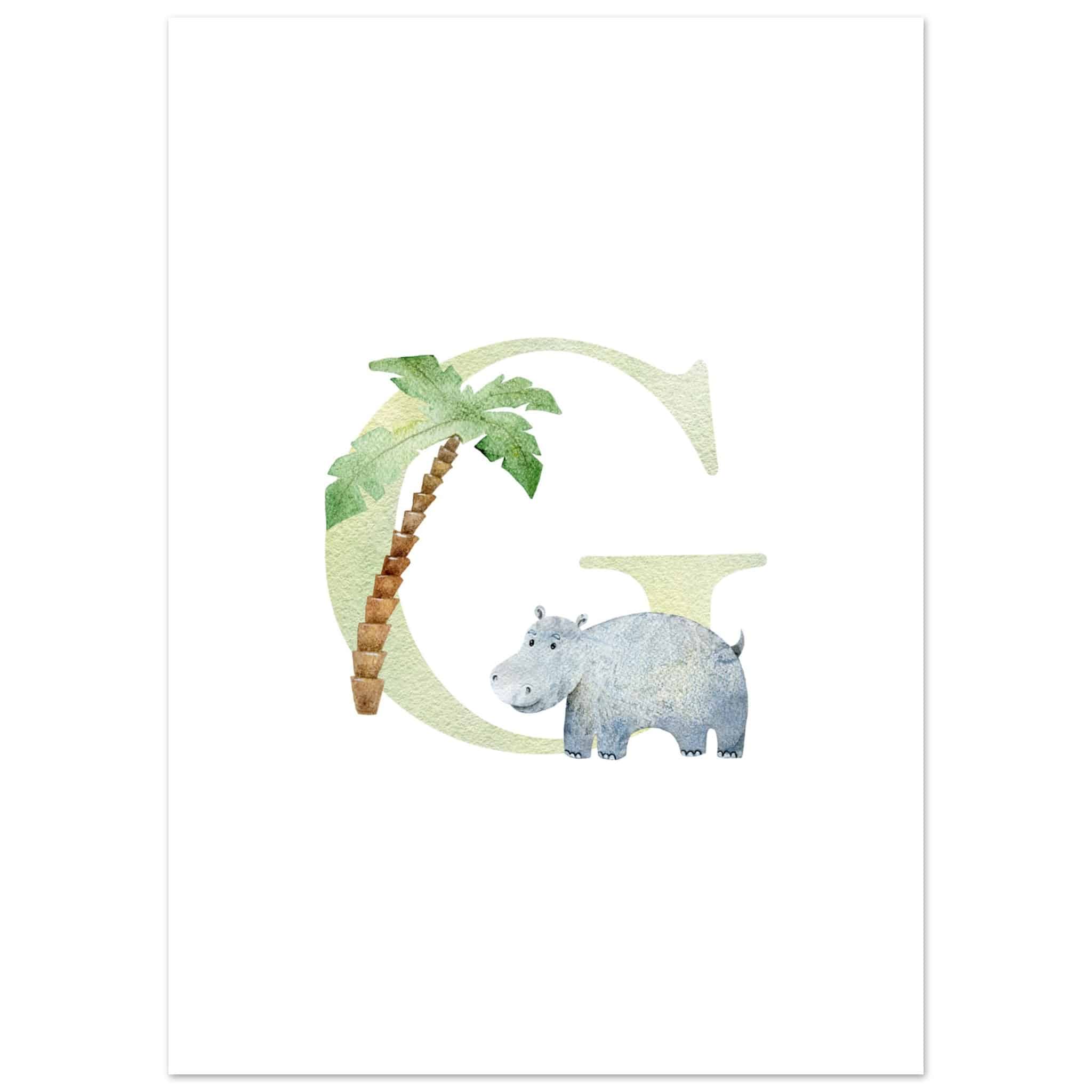Artfulprints Poster Letter G kindernaam - 50x70 cm - Meerkleurig