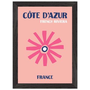 Artfulprints Poster met Lijst Frankrijk – Cote d'Azur – A4 21×29.7 cm