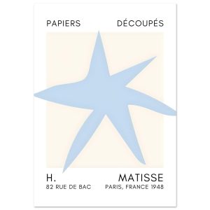 Artfulprints Poster Matisse – Star of the sea light blue – 70×100 cm – Artfulprints Poster Matisse – Star of the sea light blue – 70×100 cm –