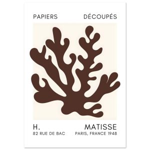 Artfulprints Poster Matisse – Saltflower shapes brown – 70×100 cm – Br Artfulprints Poster Matisse – Saltflower shapes brown – 70×100 cm – Br