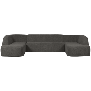 WOOOD u-vorm bank Sloping – Polyester – Grijs/Zwart – 77x339x225 WOOOD u-vorm bank Sloping – Polyester – Grijs/Zwart – 77x339x225
