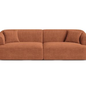 Cosmopolitan Design Modulaire bank Campi 4-zits, ribfluwelen terracott
