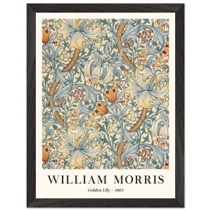 Artfulprints Poster met Lijst William Morris – Golden lilly 1893 – 30x Artfulprints Poster met Lijst William Morris – Golden lilly 1893 – 30x