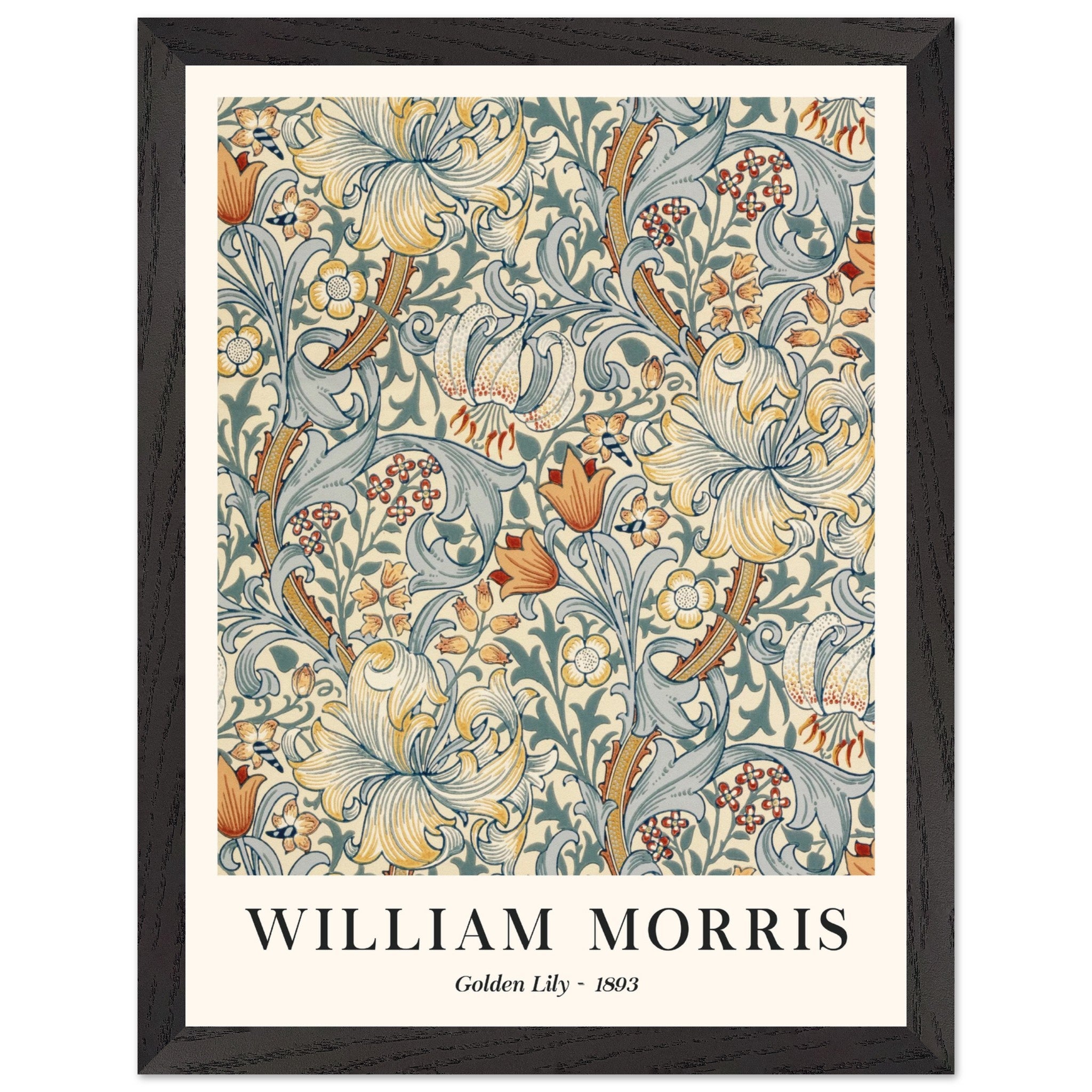 Artfulprints Poster met Lijst William Morris - Golden lilly 1893 - 30x