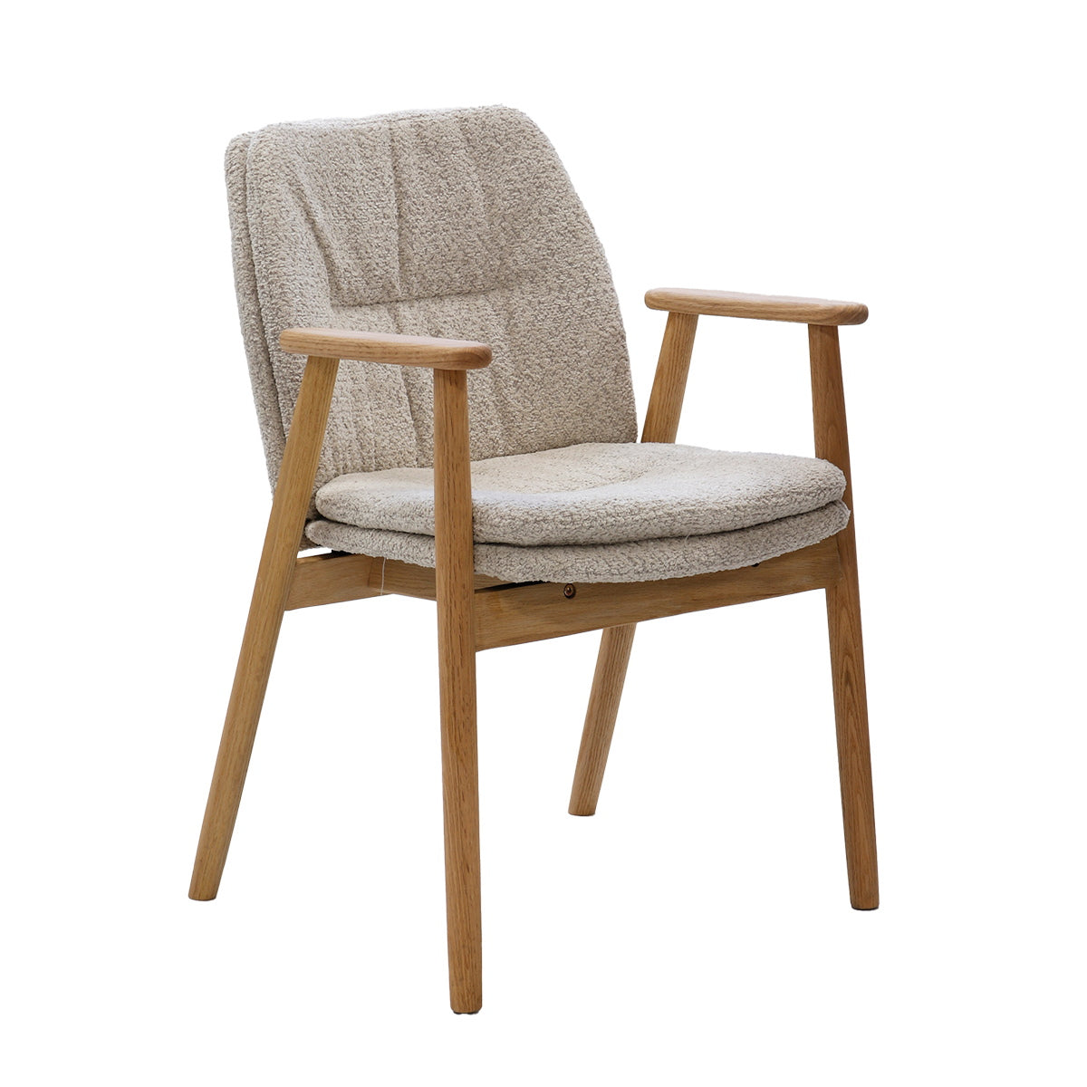DÉJA Living Eetkamerstoel Amelie - Eikenhout/Polyester - Taupe - Set v