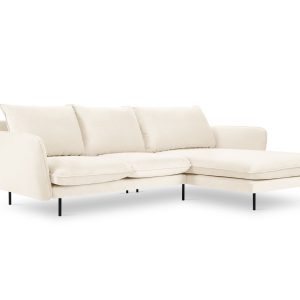Cosmopolitan Design rechter hoekbank Vienna 5-zits, flueel, lichtbeige Cosmopolitan Design rechter hoekbank Vienna 5-zits, flueel, lichtbeige