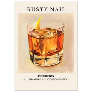 Artfulprints Poster Rusty Nail cocktail – Ingredients – A4 21×29.7 cm Artfulprints Poster Rusty Nail cocktail – Ingredients – A4 21×29.7 cm