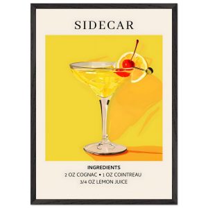 Artfulprints Poster met Lijst Sidecar cocktail II – Ingrediënten – 50x Artfulprints Poster met Lijst Sidecar cocktail II – Ingrediënten – 50x