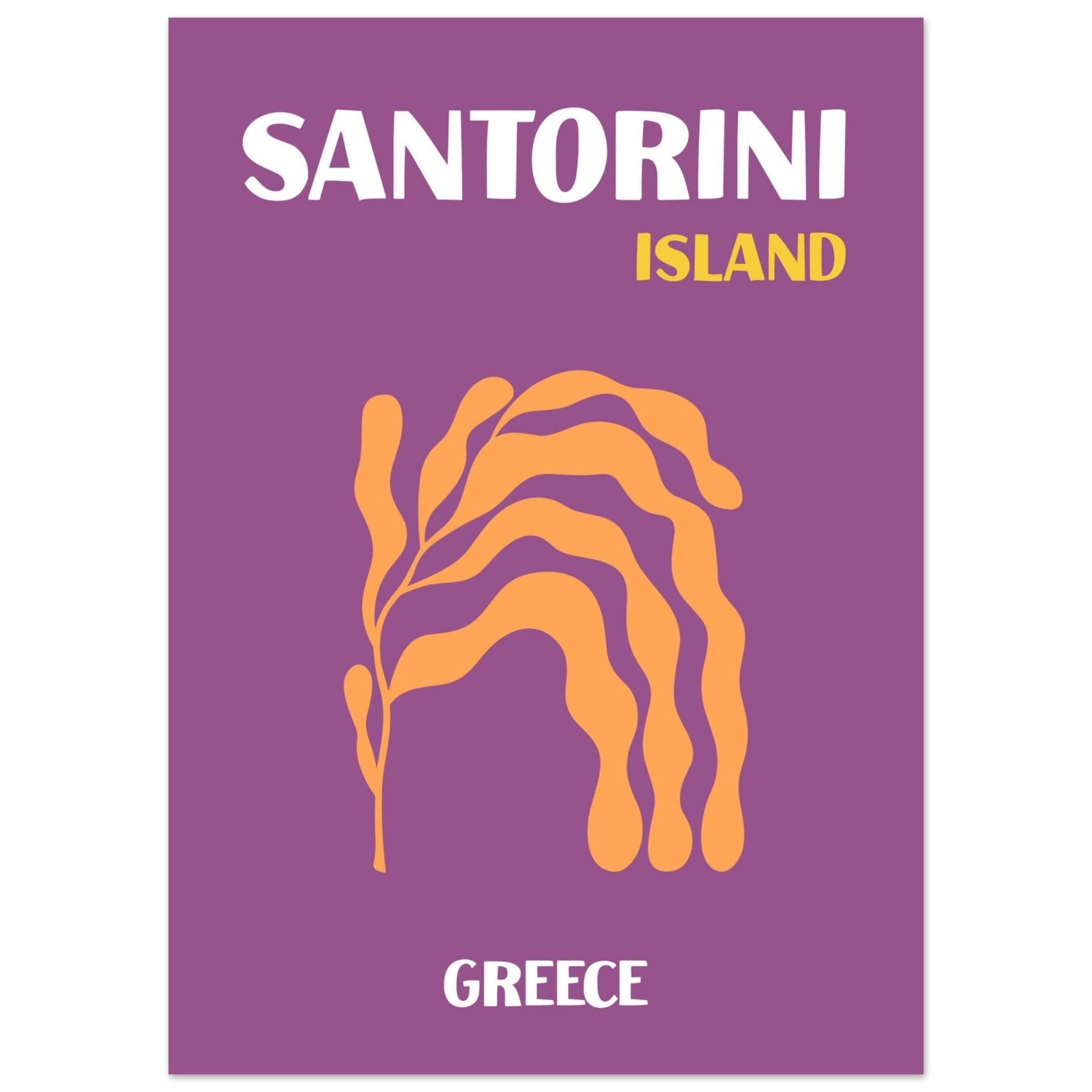 Artfulprints Poster Griekenland - Santorini - 50x70 cm - Paars