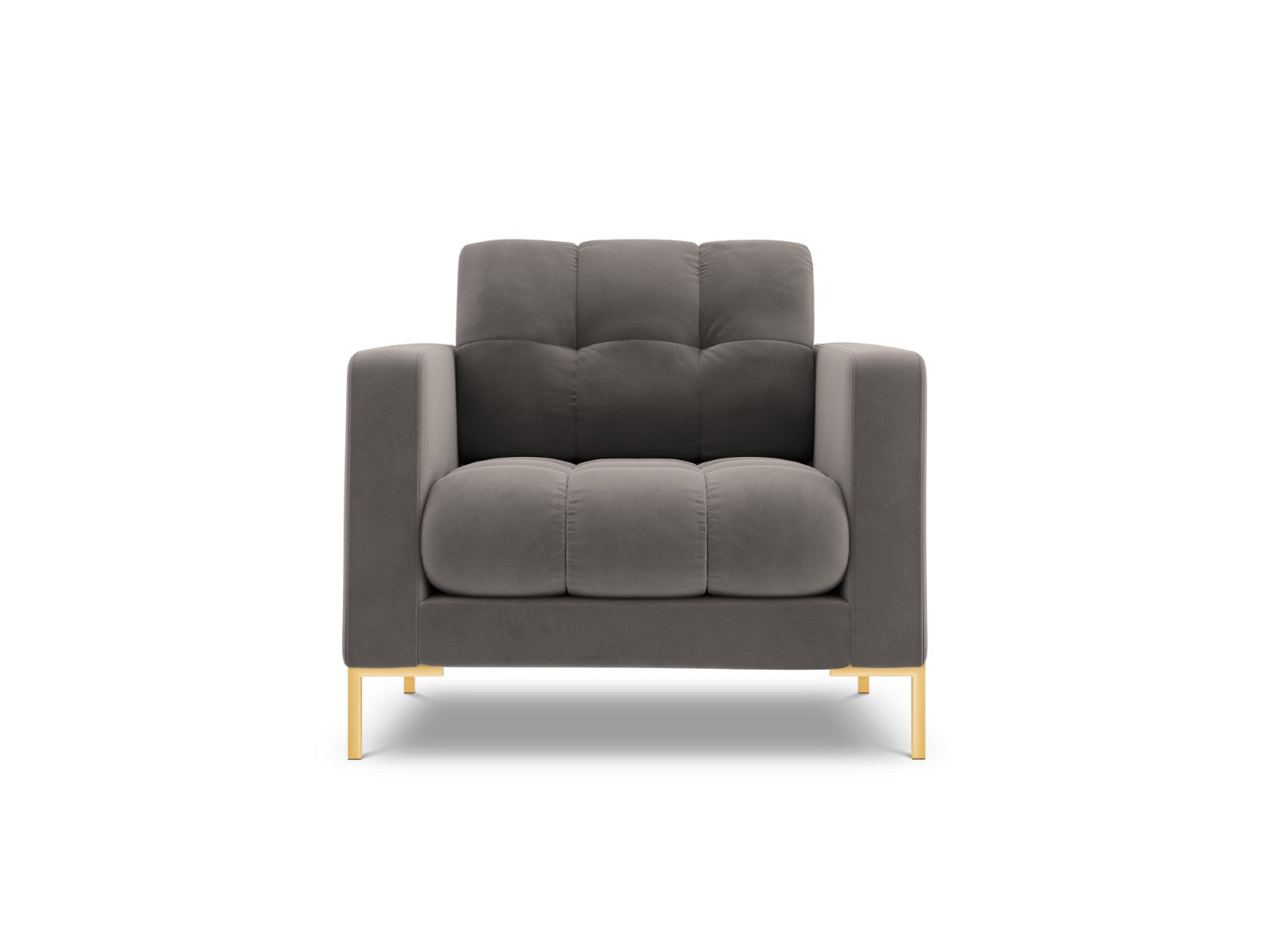 Cosmopolitan Design Fauteuil Bali flueel, lichtgrijs - 96x87x75cm