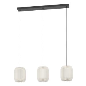 EGLO hanglamp Belgrave – e27 – 88 cm – zwart/wit – papier EGLO hanglamp Belgrave – e27 – 88 cm – zwart/wit – papier