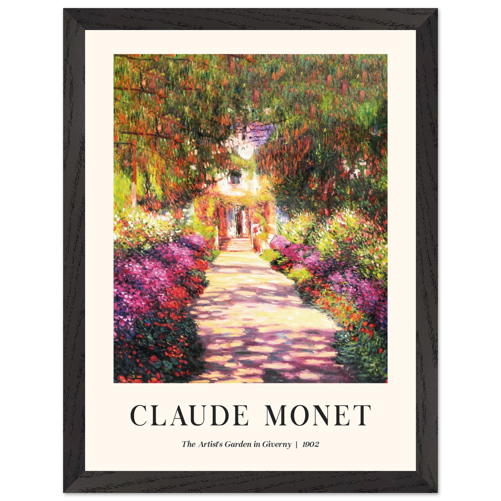 Artfulprints Poster met Lijst Claude Monet - The artist's garden in Gi
