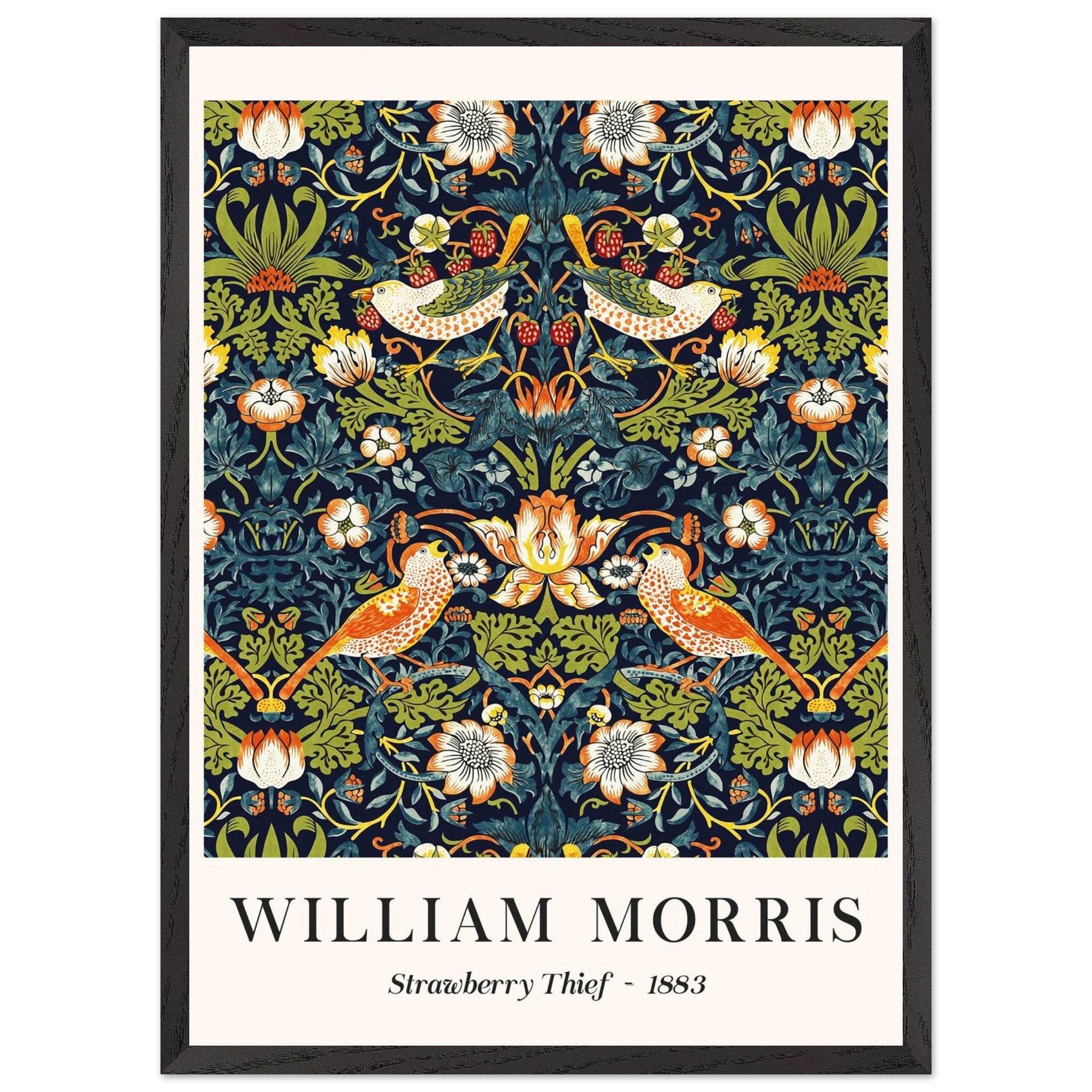 Artfulprints Poster met Lijst William Morris - Strawberry thief - 50x7