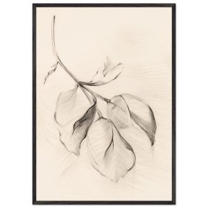 Artfulprints Poster met Lijst Botanical branch – 70×100 cm – Zwart / W