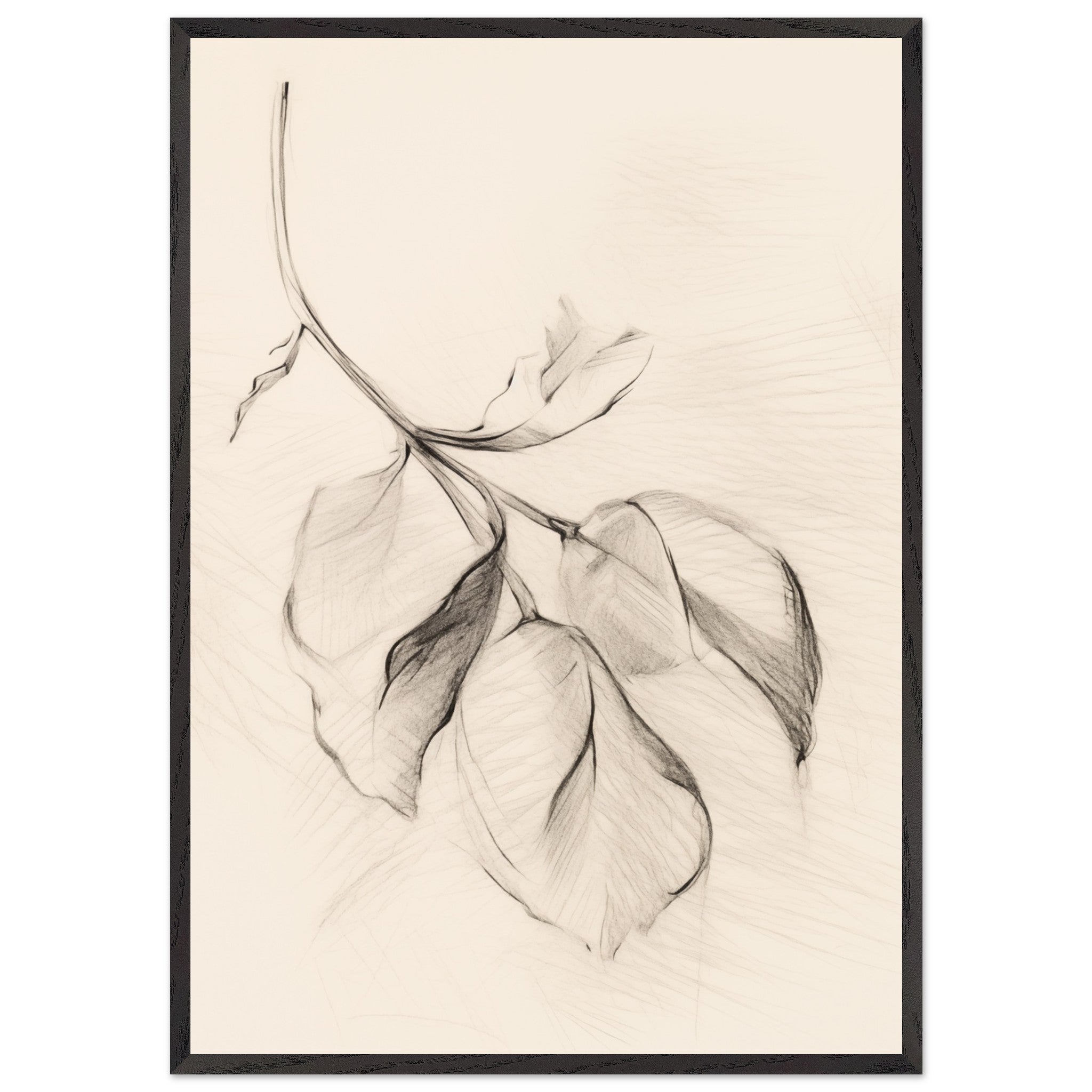 Artfulprints Poster met Lijst Botanical branch - 70x100 cm - Zwart / W