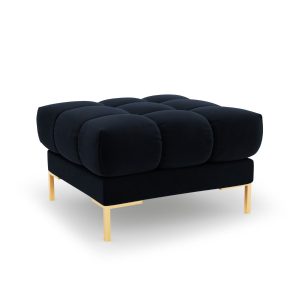 Cosmopolitan Design Poef Bali flueel, donkerblauw – 60x60x41cm Cosmopolitan Design Poef Bali flueel, donkerblauw – 60x60x41cm